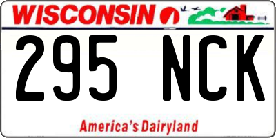 WI license plate 295NCK