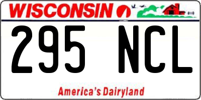 WI license plate 295NCL