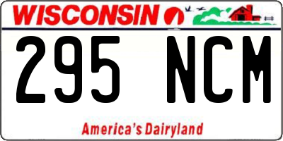 WI license plate 295NCM