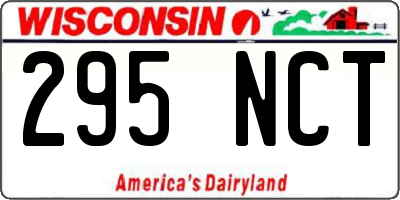 WI license plate 295NCT