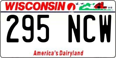 WI license plate 295NCW