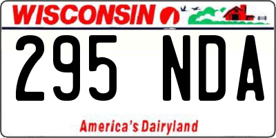 WI license plate 295NDA