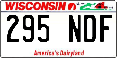 WI license plate 295NDF