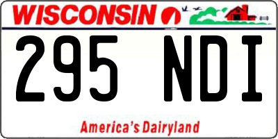 WI license plate 295NDI