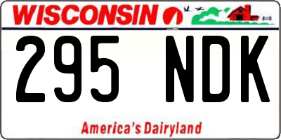 WI license plate 295NDK