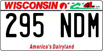 WI license plate 295NDM