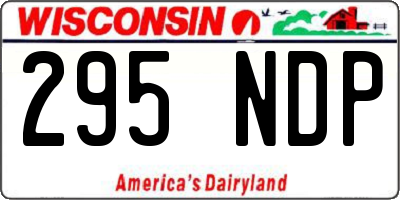 WI license plate 295NDP