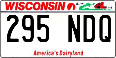 WI license plate 295NDQ