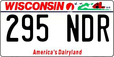 WI license plate 295NDR