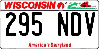 WI license plate 295NDV