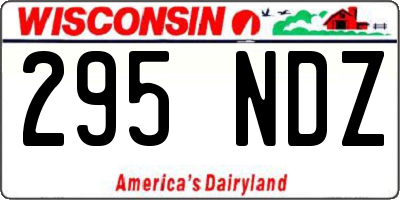 WI license plate 295NDZ