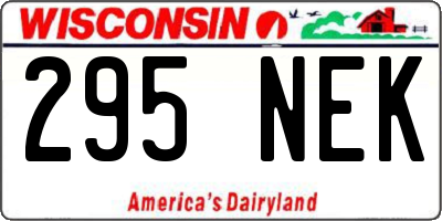 WI license plate 295NEK