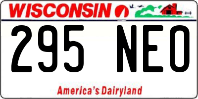 WI license plate 295NEO