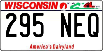 WI license plate 295NEQ