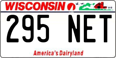 WI license plate 295NET