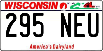 WI license plate 295NEU