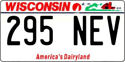 WI license plate 295NEV