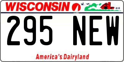 WI license plate 295NEW