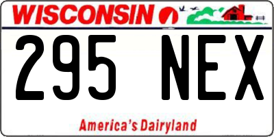 WI license plate 295NEX