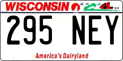 WI license plate 295NEY