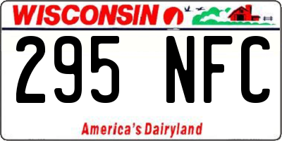 WI license plate 295NFC