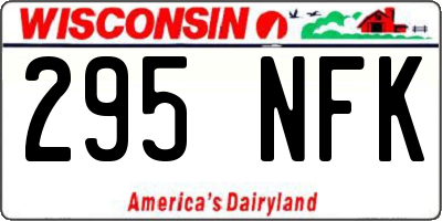 WI license plate 295NFK