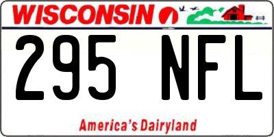 WI license plate 295NFL