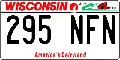WI license plate 295NFN