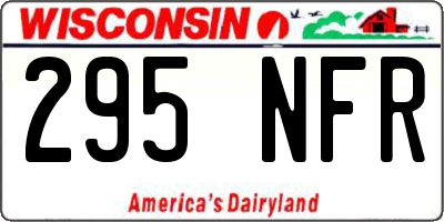 WI license plate 295NFR