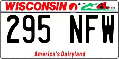 WI license plate 295NFW