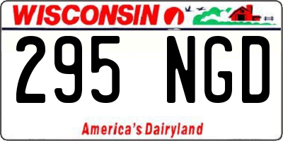 WI license plate 295NGD