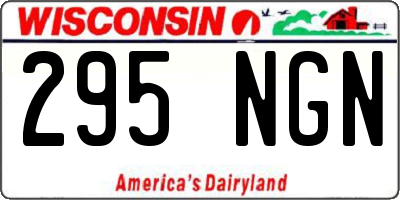 WI license plate 295NGN