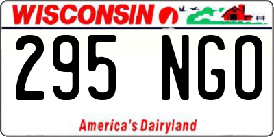 WI license plate 295NGO