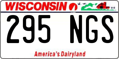 WI license plate 295NGS
