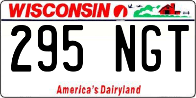 WI license plate 295NGT