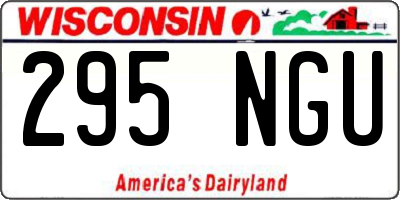 WI license plate 295NGU