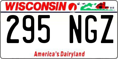 WI license plate 295NGZ