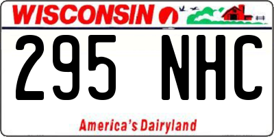 WI license plate 295NHC