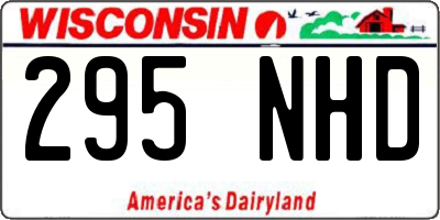 WI license plate 295NHD
