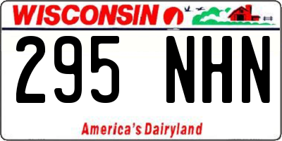 WI license plate 295NHN