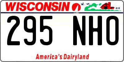 WI license plate 295NHO