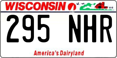 WI license plate 295NHR