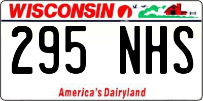 WI license plate 295NHS