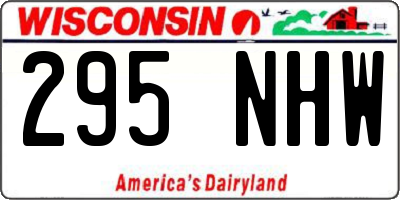 WI license plate 295NHW