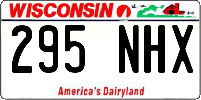 WI license plate 295NHX