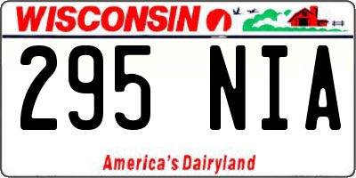 WI license plate 295NIA