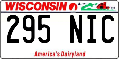 WI license plate 295NIC