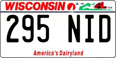 WI license plate 295NID