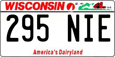 WI license plate 295NIE