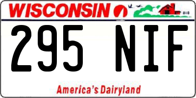 WI license plate 295NIF